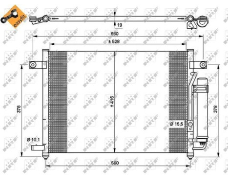 Condenser, air conditioning EASY FIT 35767 NRF, Image 6
