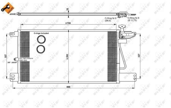 Condenser, air conditioning EASY FIT 35790 NRF, Image 8