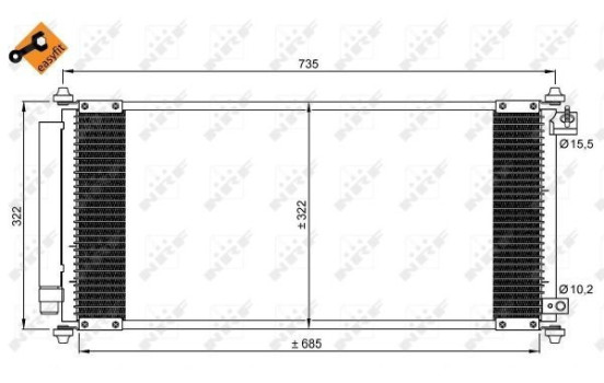 Condenser, air conditioning EASY FIT 35791 NRF, Image 4