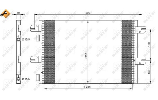 Condenser, air conditioning EASY FIT 35792 NRF, Image 2