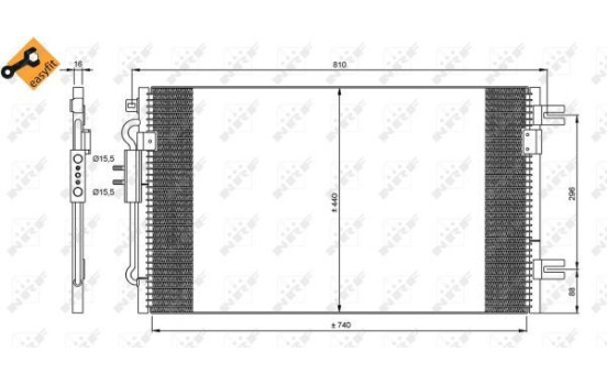 Condenser, air conditioning EASY FIT 35799 NRF, Image 6