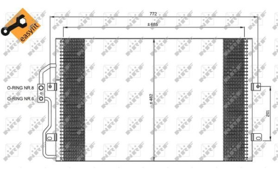Condenser, air conditioning EASY FIT 35802 NRF, Image 6