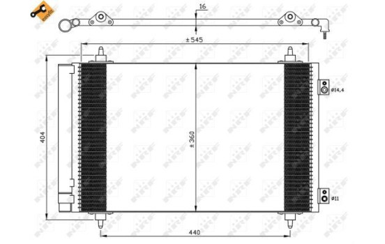 Condenser, air conditioning EASY FIT 35844 NRF, Image 2