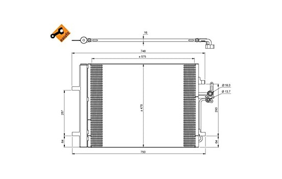 Condenser, air conditioning EASY FIT 35850 NRF, Image 2