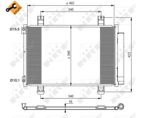 Condenser, air conditioning EASY FIT 35854 NRF, Image 5
