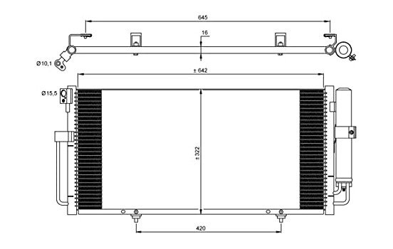 Condenser, air conditioning EASY FIT 35875 NRF, Image 2