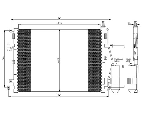 Condenser, air conditioning EASY FIT 35876 NRF, Image 5