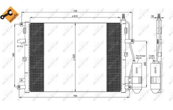 Condenser, air conditioning EASY FIT 35876 NRF, Image 6