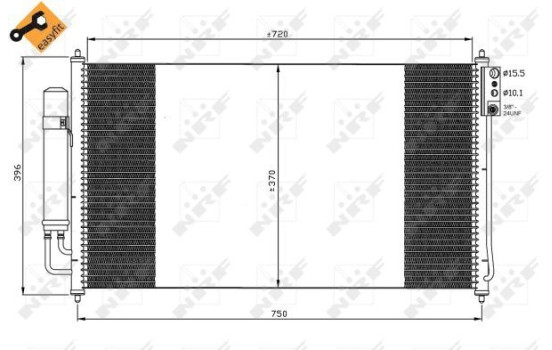 Condenser, air conditioning EASY FIT 35878 NRF, Image 4