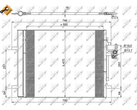 Condenser, air conditioning EASY FIT 35884 NRF, Image 2