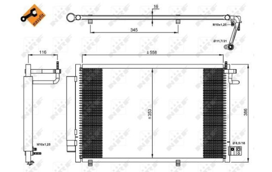 Condenser, air conditioning EASY FIT 35903 NRF, Image 6