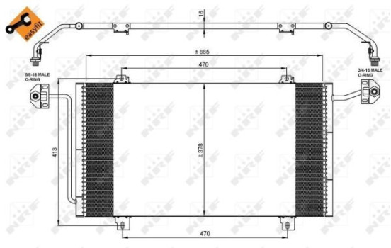 Condenser, air conditioning EASY FIT 35908 NRF, Image 7