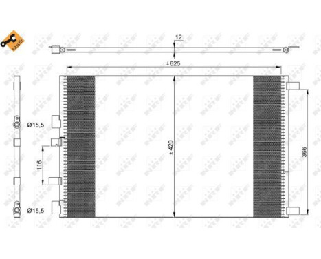 Condenser, air conditioning EASY FIT 35913 NRF, Image 4