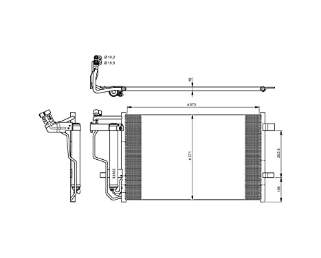 Condenser, air conditioning EASY FIT 35922 NRF, Image 2