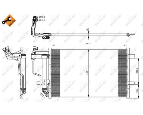Condenser, air conditioning EASY FIT 35922 NRF, Image 3