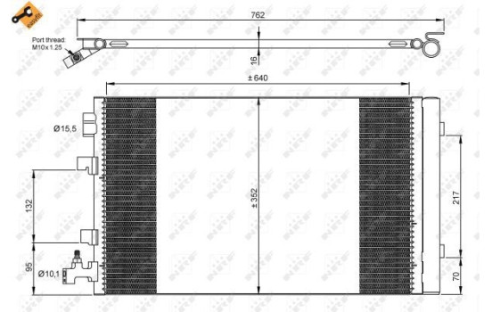 Condenser, air conditioning EASY FIT 35932 NRF, Image 2