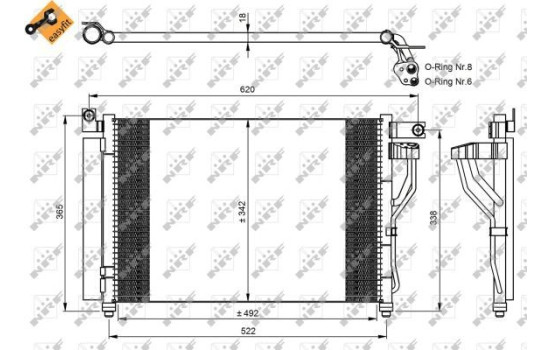 Condenser, air conditioning EASY FIT 35964 NRF, Image 5