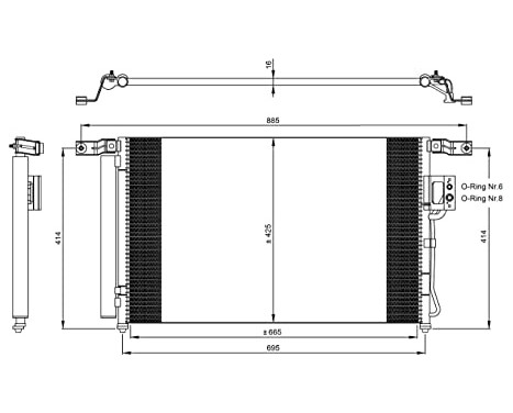 Condenser, air conditioning EASY FIT 35965 NRF, Image 6