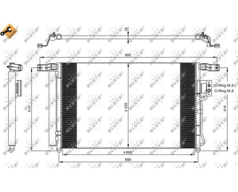 Condenser, air conditioning EASY FIT 35965 NRF, Image 4