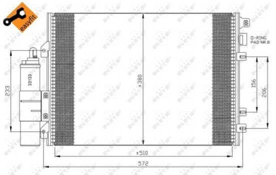 Condenser, air conditioning EASY FIT 35967 NRF, Image 3
