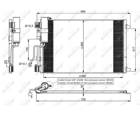 Condenser, air conditioning EASY FIT 35974 NRF, Image 6
