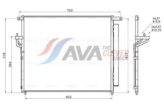 Condenser, air conditioning FD5706D Ava Quality Cooling