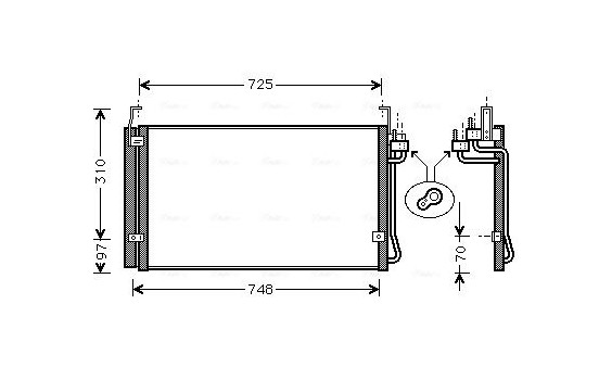 Condenser, air conditioning HY5071D Ava Quality Cooling