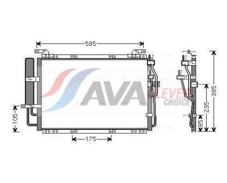 Condenser, air conditioning HY5091D Ava Quality Cooling, Image 2