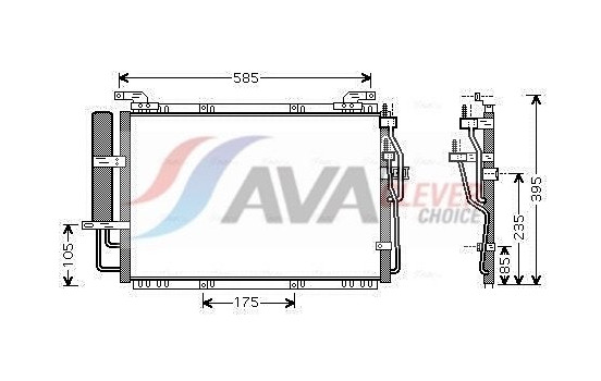 Condenser, air conditioning HY5091D Ava Quality Cooling, Image 2