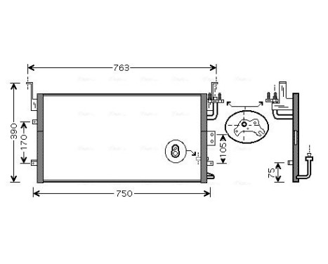 Condenser, air conditioning HY5135 Ava Quality Cooling, Image 2