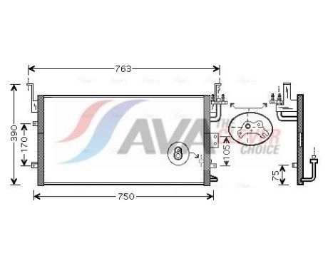 Condenser, air conditioning HY5135 Ava Quality Cooling, Image 2
