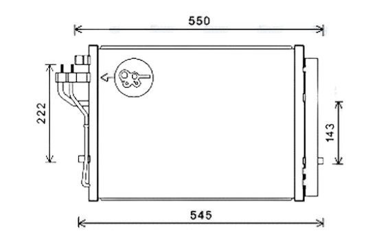 Condenser, air conditioning HY5445D Ava Quality Cooling