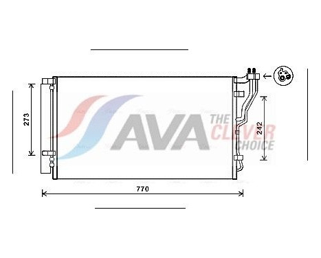 Condenser, air conditioning HYA5246D Ava Quality Cooling, Image 2