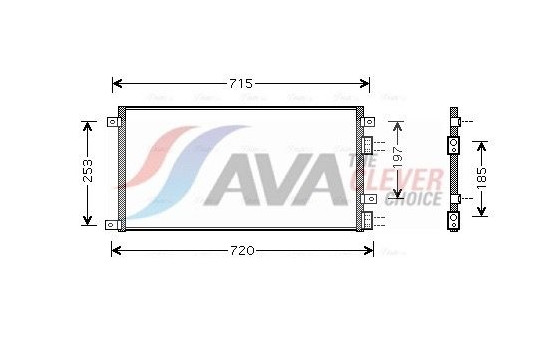 Condenser, air conditioning IVA5058 Ava Quality Cooling
