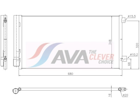 Condenser, air conditioning JE5097D Ava Quality Cooling