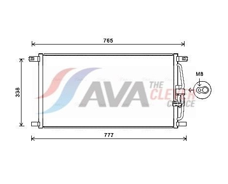 Condenser, air conditioning JR5004 Ava Quality Cooling, Image 2