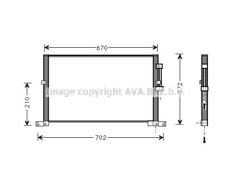 Condenser, air conditioning JRA5032 Ava Quality Cooling, Image 2