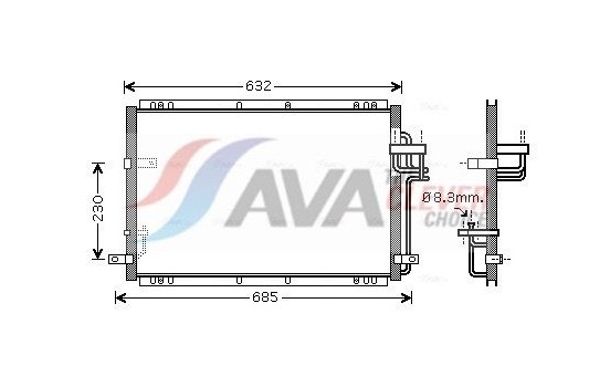 Condenser, air conditioning KA5085 Ava Quality Cooling