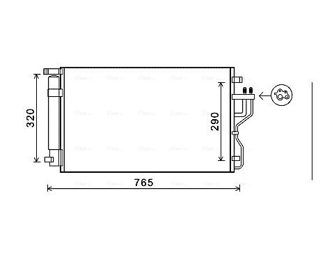 Condenser, air conditioning KA5153D Ava Quality Cooling, Image 2