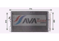 Condenser, air conditioning KA5301D Ava Quality Cooling
