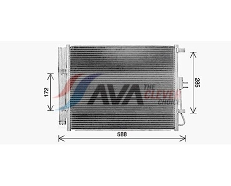 Condenser, air conditioning KA5316D Ava Quality Cooling, Image 3