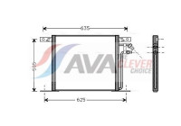 Condenser, air conditioning MS5220 Ava Quality Cooling