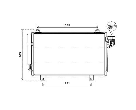 Condenser, air conditioning MZ5261D Ava Quality Cooling, Image 2