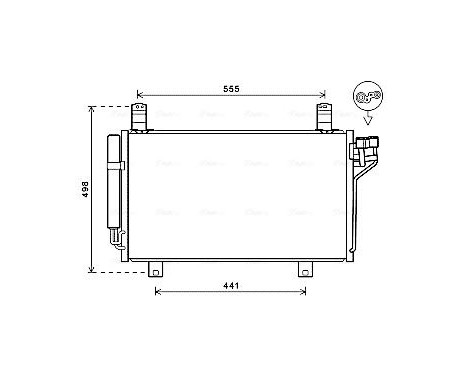 Condenser, air conditioning MZ5264D Ava Quality Cooling, Image 2