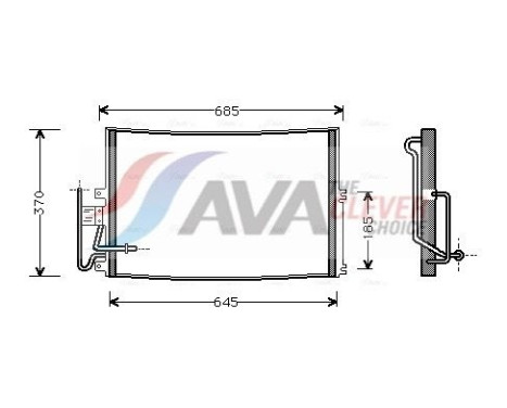 Condenser, air conditioning OLA5274 Ava Quality Cooling