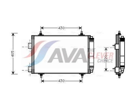 Condenser, air conditioning PEA5215D Ava Quality Cooling, Image 2