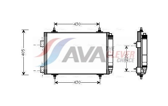 Condenser, air conditioning PEA5215D Ava Quality Cooling, Image 2