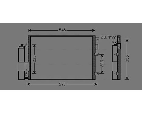 Condenser, air conditioning RTA5275D Ava Quality Cooling, Image 2