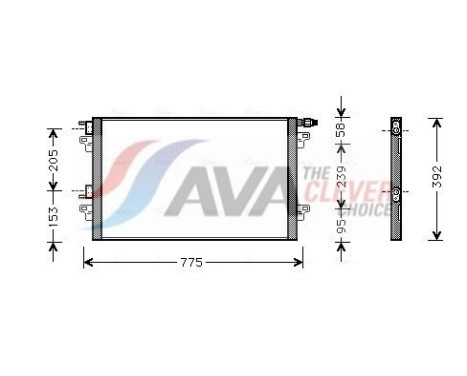Condenser, air conditioning RTA5280 Ava Quality Cooling