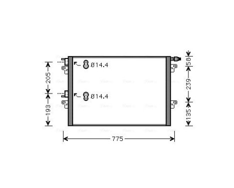 Condenser, air conditioning RTA5297 Ava Quality Cooling, Image 2